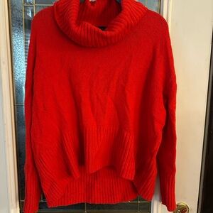 Rachel Zoe Red Cowl Turtleneck Sweater